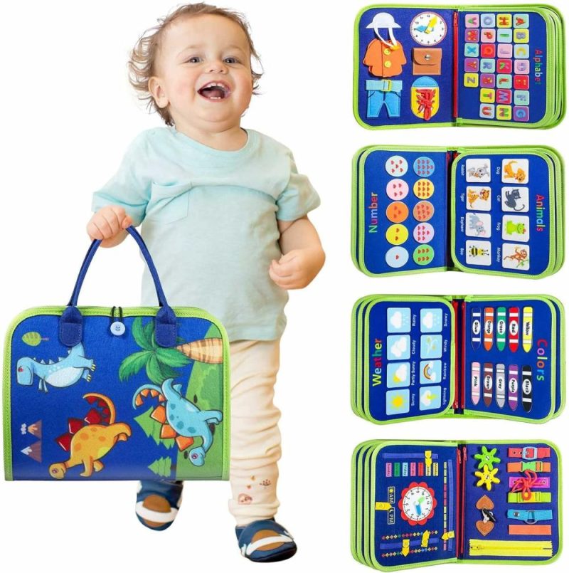 Giocattoli da ordinare e impilare | Bacheca Attiva Bambino – Giochi Montessori per Bambini di 1-3 Anni Maschi e Femmine Regalo di Compleanno Educativo Libro Sensory Busy per Bambini di 2 Anni Attività Gioco per Viaggio Aereo Auto