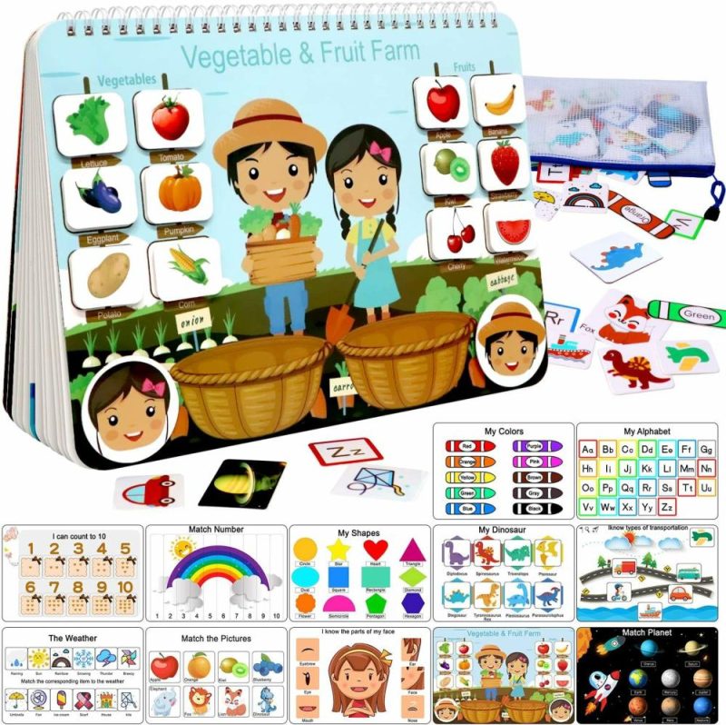 Giocattoli da ordinare e impilare | Busy Book For Kids Montessori Autism Sensory Educational Toys 12 Pagine Attività per Bambini Preschool e Giocattoli di Apprendimento Precoce – Uomini e Donne Sviluppa le Abilità Motorie Finissime