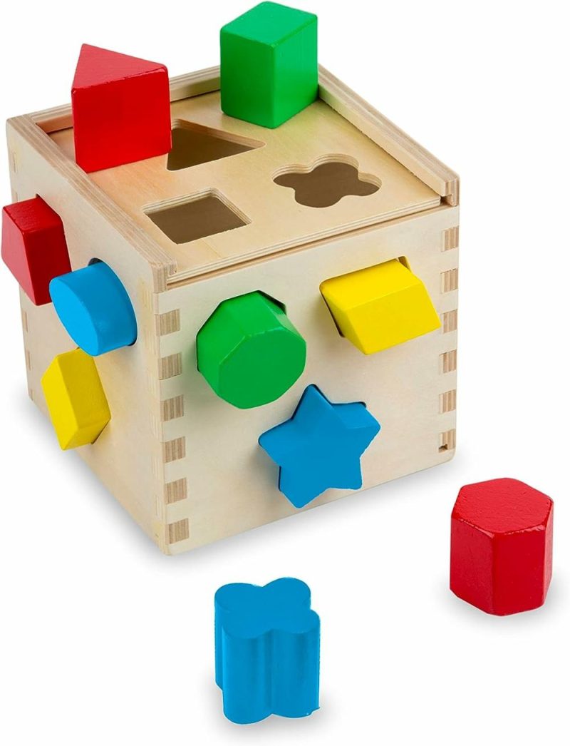 Giocattoli da ordinare e impilare | Cubo di Classificazione a Forma – Gioco Classico in Legno con 12 Forme – Gioco di Classificazione a Forma per Bambini da 2 Anni in Suo