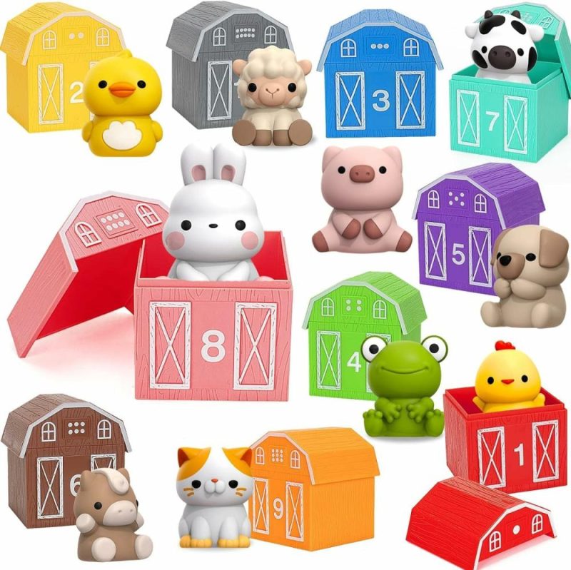 Giocattoli da ordinare e impilare | Giocattoli Didattici Per Bambini di 1,2,3 Anni 20Pcs Animali da Fattoria Gioco Montessori Conteggio Corrispondenza e Classificazione Gioco di Mani Fini  Regalo di Natale, Compleanno, Pasqua per Bambini maschi e femmine di 12-18 Mesi