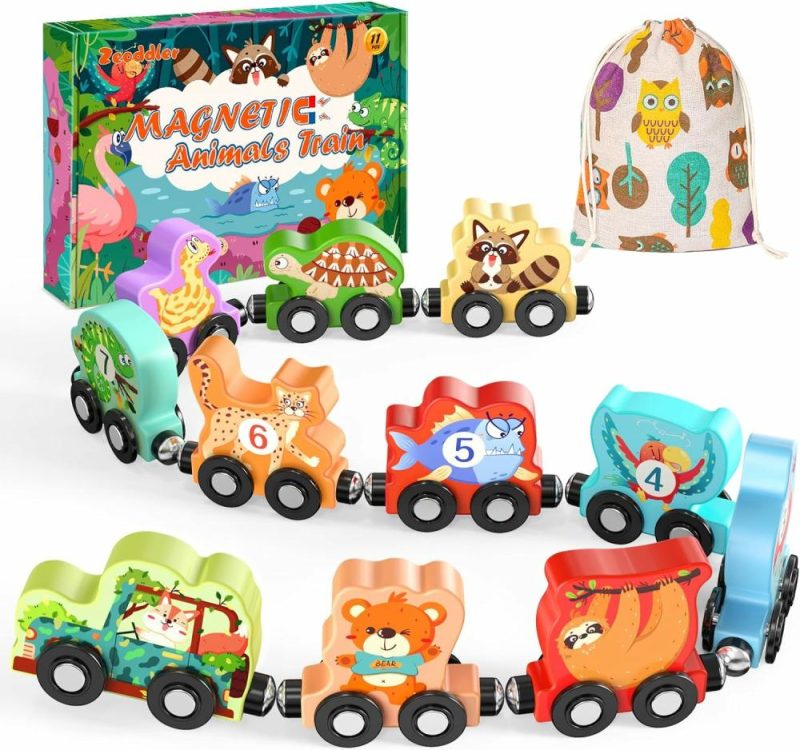 Giocattoli da ordinare e impilare | Giocattoli per Bambini 11 Set di Animali in Legno Magnetici  Giocattoli Montessori per Bambini  Attività di Apprendimento  Giocattoli Sensoriali per Bambini  Regali di Compleanno per Bambini Maschi e Femmine