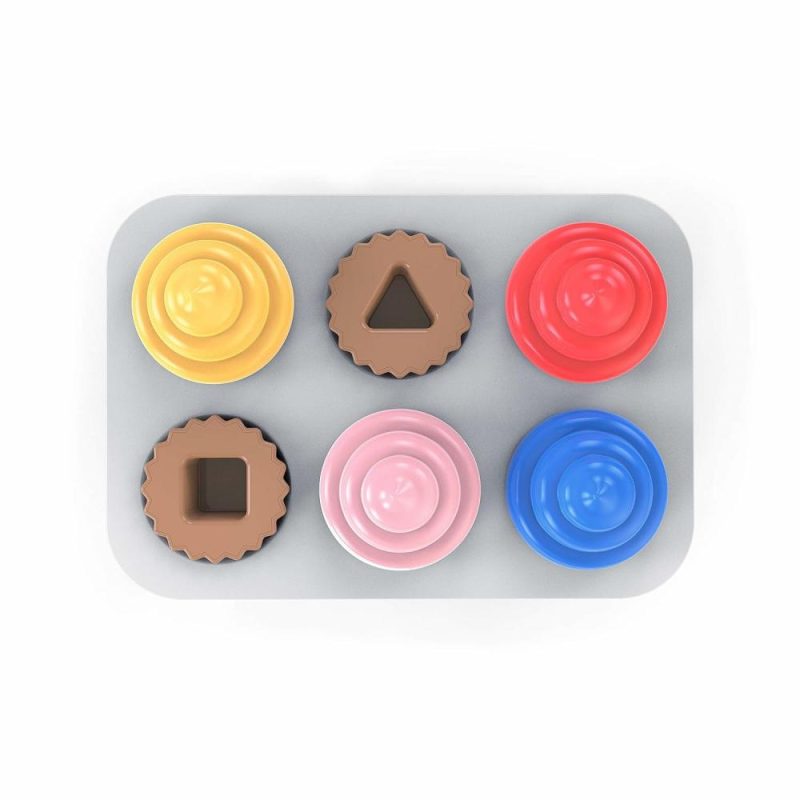 Giocattoli da ordinare e impilare | Gioco di classificazione in forma di cupcake dolci per neonati da 3 mesi in su Multicolore