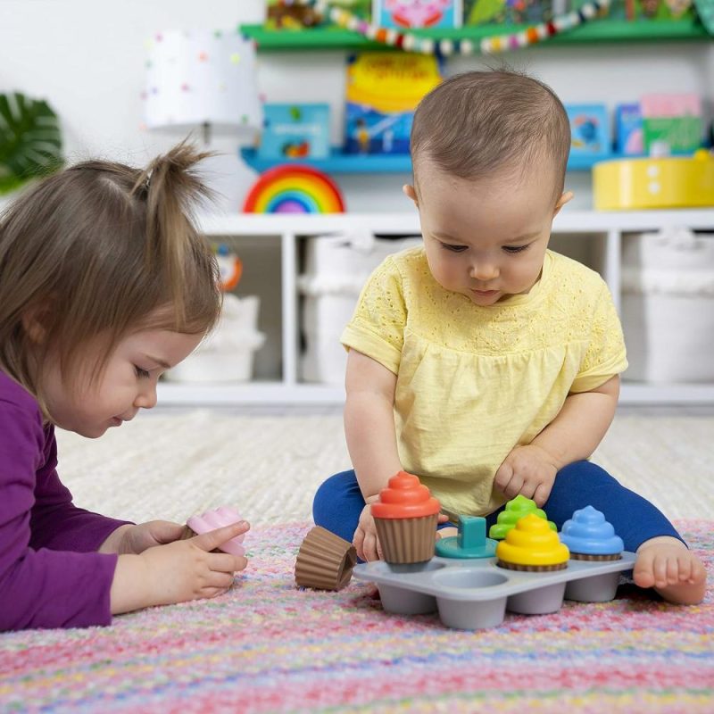 Giocattoli da ordinare e impilare | Gioco di classificazione in forma di cupcake dolci per neonati da 3 mesi in su Multicolore