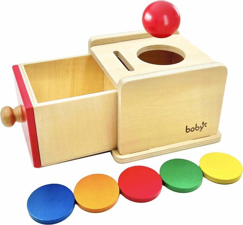 Giocattoli da ordinare e impilare | Gioco Montessori Dailyfunn Moneta e Palla 2-in-1 Scatola a Caduta Cassetta della Permanenza Oggetto per Bambino Neonato Pre-scolare 6-24 Mesi