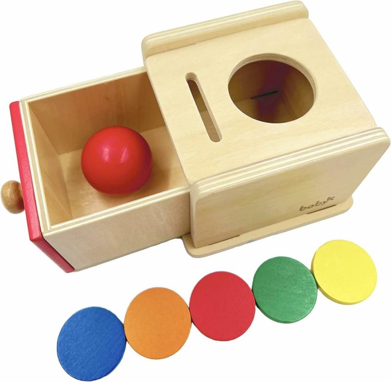 Giocattoli da ordinare e impilare | Gioco Montessori Dailyfunn Moneta e Palla 2-in-1 Scatola a Caduta Cassetta della Permanenza Oggetto per Bambino Neonato Pre-scolare 6-24 Mesi