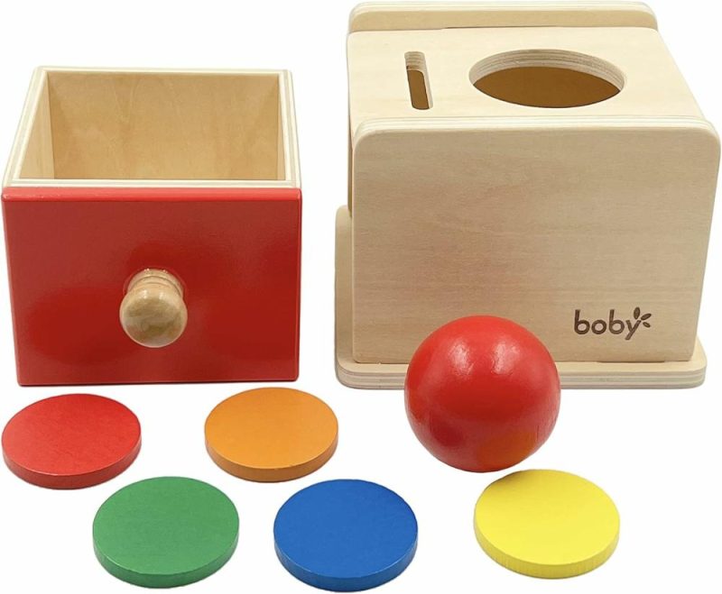 Giocattoli da ordinare e impilare | Gioco Montessori Dailyfunn Moneta e Palla 2-in-1 Scatola a Caduta Cassetta della Permanenza Oggetto per Bambino Neonato Pre-scolare 6-24 Mesi