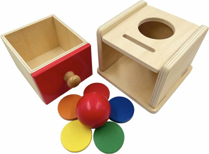 Giocattoli da ordinare e impilare | Gioco Montessori Dailyfunn Moneta e Palla 2-in-1 Scatola a Caduta Cassetta della Permanenza Oggetto per Bambino Neonato Pre-scolare 6-24 Mesi