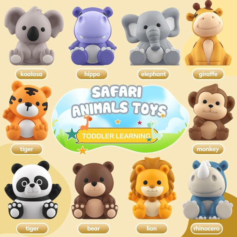 Giocattoli da ordinare e impilare | Gioco per Bambini da 1 a 3+ Anni, Gioco Educativo per Bambini con 20 Pezzi di Animali Safari, Gioco Educativo Montessori, Regalo di Pasqua con 10 Animali e 10 Case per Bambini Maschi e Femmine