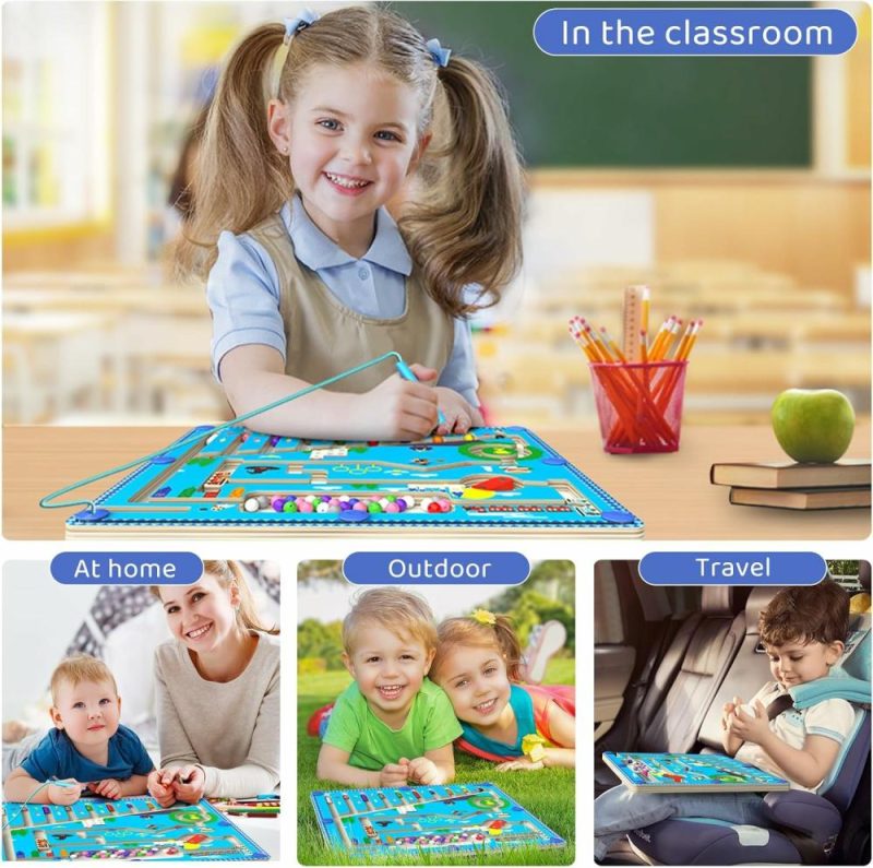 Giocattoli da ordinare e impilare | Magnetic Color And Number Maze – Giocattoli Montessori per Bambini da 3 anni in su – Giocattoli in Legno con Puzzle e Giochi di Tavolo – Attività di Apprendimento e Educative per la Prima Infanzia – Regali per Bambini di 3 4 5 Anni Maschi e Femmine