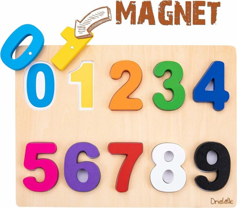 Giocattoli da ordinare e impilare | Magnetic Wooden Educational Number Puzzle – Gioco da Tavolo Didattico Numerico in Legno Magnetico – Scopri i Numeri e il Riconoscimento dei Colori – Gioco per Bambini di Preschool – Educazione Montessori