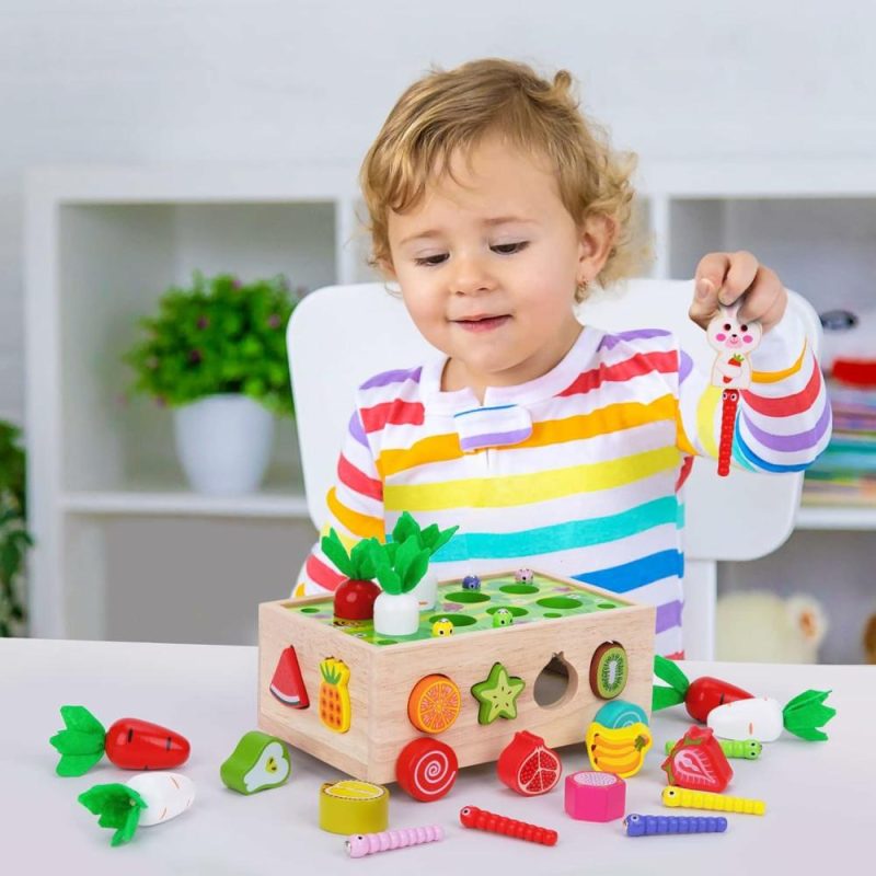 Giocattoli da ordinare e impilare | Oggetti educativi in legno Montessori per bambini, età 1-3 anni, giochi di ordinamento delle forme, primo compleanno per bambina, regali per bambini 1-3 anni, gioco di sviluppo delle abilità motorie fine per la scuola materna.