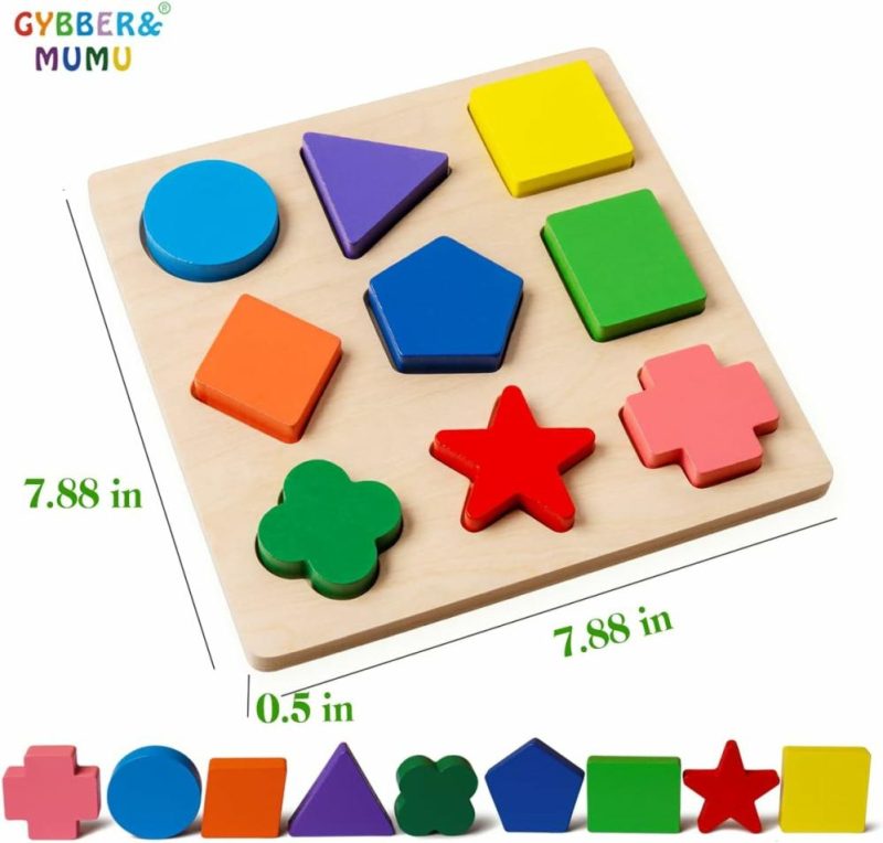 Giocattoli da ordinare e impilare | Puzzle a forma colorato in legno per la scuola materna