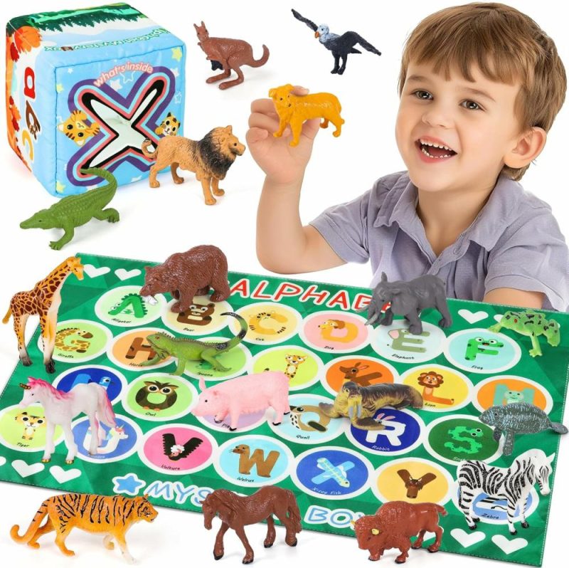 Giocattoli da ordinare e impilare | Scatola Mista dell’Alfabeto per Bambini – Gioco di Apprendimento dell’Alfabeto con 26 Figurine Animali e Gioco di Abbinamento delle Lettere, Gioco Educativo Montessori, Regalo per Bambini di 3-8 Anni