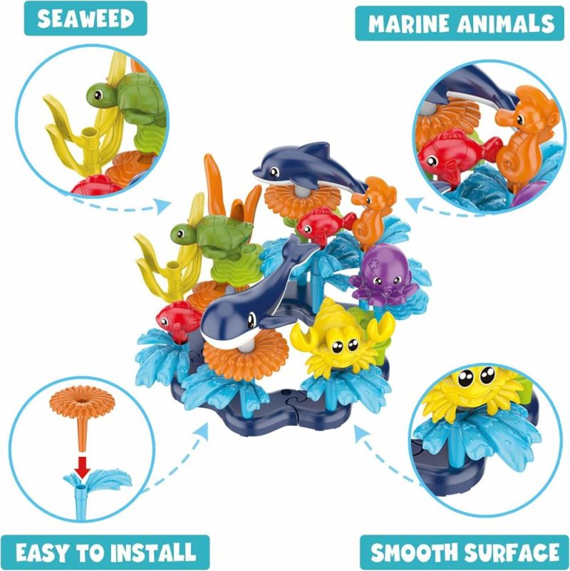 Giocattoli da ordinare e impilare | Set Edilizia Ocean Reef 180Pz  Gioco di Mattoncini per Bambini 3 4 5 6  Gioco di Costruzione Interlamellare