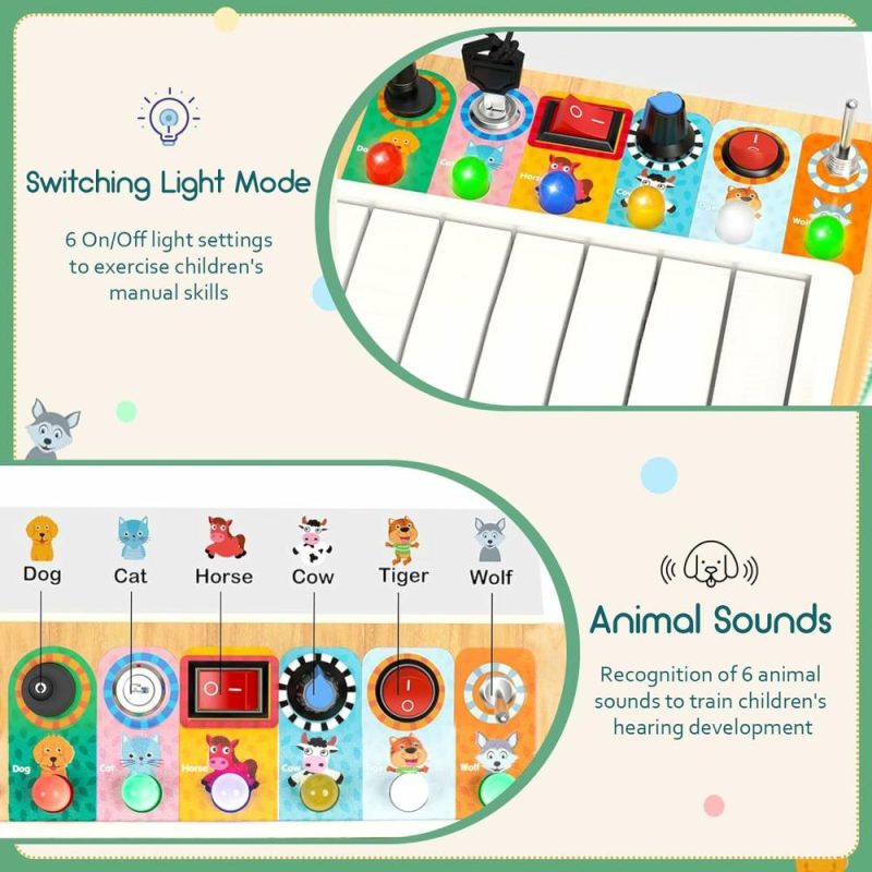 Giocattoli di sviluppo precoce elettronici | Giocattoli Attivi per Bambini in Età Prescolare  Giocattoli Montessori con 6 Luci LED a Interruttore per Bambini di 1 Anno  Tavola Pianoforte Attiva per Bambini in Età Prescolare 1-3  Giocattoli Didattici e Regali per 1 2 3 Anni (Tavola Attiva)