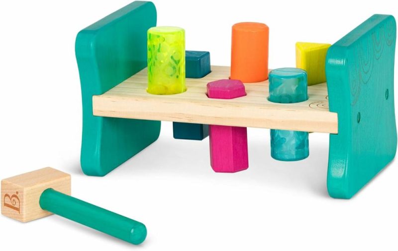 Hammering & Pounding Toys | – Classico Organizzatore in Legno – Panca da Piegare per Ordinamento delle Forme – 6 Spine & Martello Gioco – Giochi Classici per Bambini – 2 Anni + – Colorato Piegare e Giocare