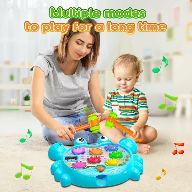 Hammering & Pounding Toys | Giocattoli per Bambini di 2-4 Anni Uomo, Regalo di Compleanno per Bambino di 2 Anni con 2 Martelli, Gioco Educativo per Bambini, Spruzzo Musicale e Luci, Regalo di Compleanno per Gioco Bambino Uomo