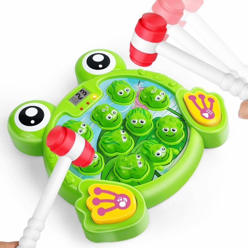 Hammering & Pounding Toys | Gioco Whack A Rana con 2 Martelli – Gioco Educativo di Sviluppo Precoce per Bambini – Regalo di Compleanno Divertente per Bambini di 2+ – Giochi per Bambini di 2 3 4 Anni Maschi e Femmine