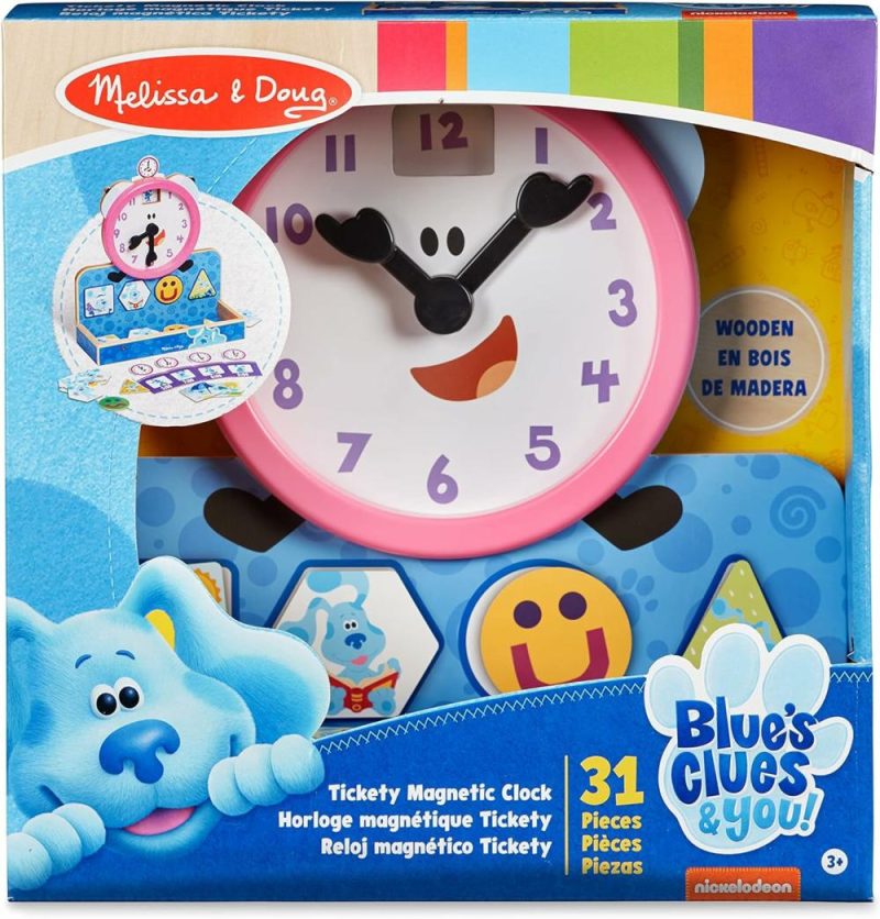 Insegnamento Orologi | Blue’s Clues & You! Orologio Magnetico in Legno Tickety Tock (31 Pezzi)