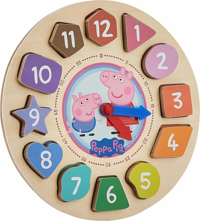 Insegnamento Orologi | Cassettiera Orologio Puzzle Per 36-48 Mesi 14 Pezzi (12 Pezzi Numeri + Orologio + Piedistallo)