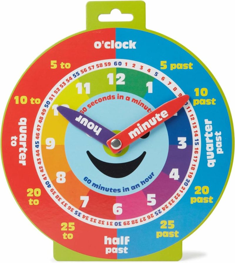 Insegnamento Orologi | Orologio educativo Early Learning con braccia mobili faccia sorridente magnetica. – Facile da usare e da imparare per bambini piccoli, oltre che resistente e portatile.