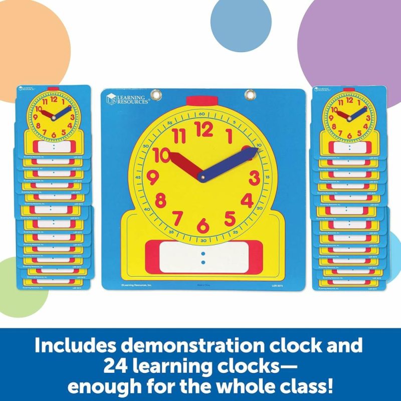 Insegnamento Orologi | Scrivi & Cancella Orologi Set Classico – 25 Pezzi – Età 6+ Laminati a Cancellazione Secca – Ausili Didattici – Forniture per Insegnanti – Impara l’Ora, Forniture di Rientro a Scuola