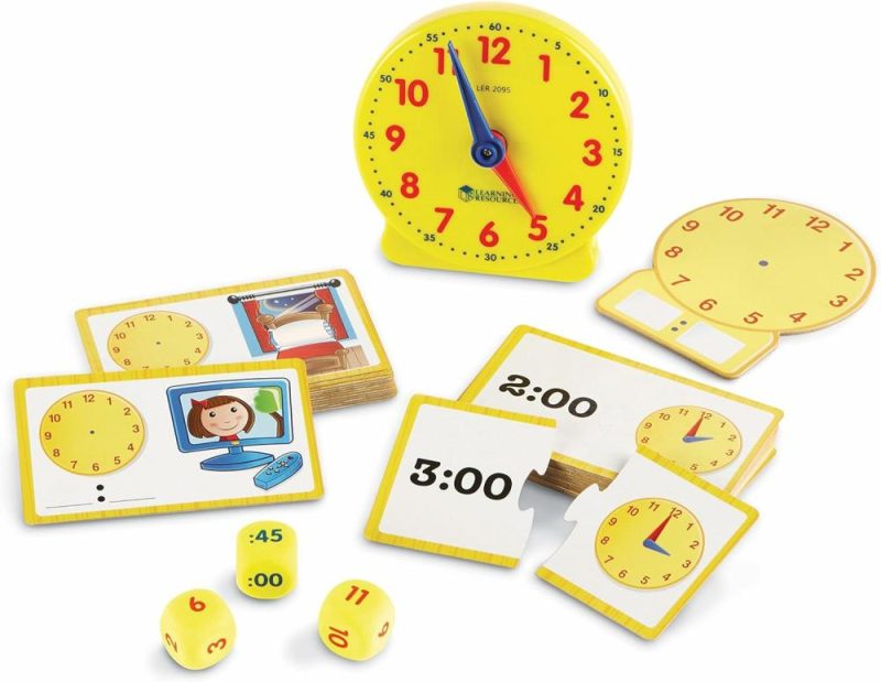 Insegnamento Orologi | Settimina Attività – 41 Pezzi – Età 5+ – Orologio Didattico – Leggere l’Ora – Materiali per la Scuola a Domicilio – Orologio Montessori