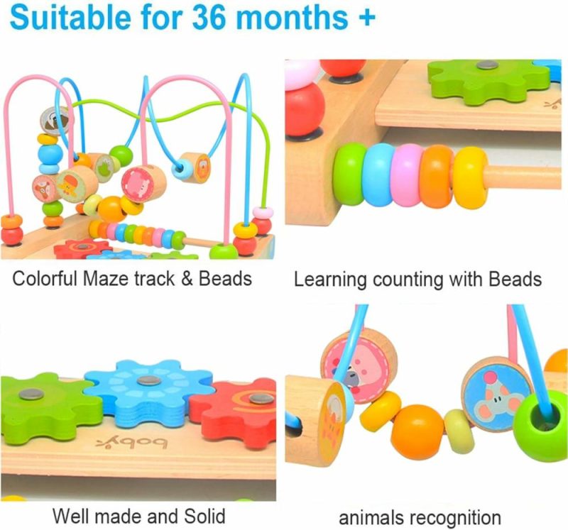 Labirinto di perle | Bead Maze per Bambini 6-12 Mesi, Abaco Educativo in Legno con Perline a Cerchio, Gioco di Attività a Carrozzone Colorato, Regalo Ideale per Bambini e Bambine Ragazzi e Bambine