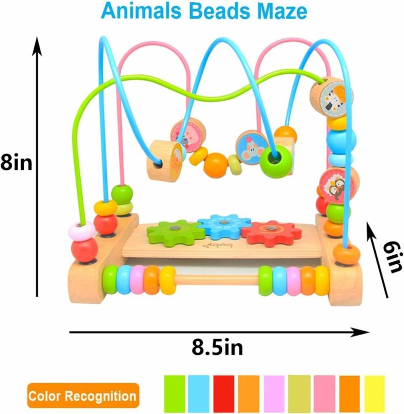 Labirinto di perle | Bead Maze per Bambini 6-12 Mesi, Abaco Educativo in Legno con Perline a Cerchio, Gioco di Attività a Carrozzone Colorato, Regalo Ideale per Bambini e Bambine Ragazzi e Bambine