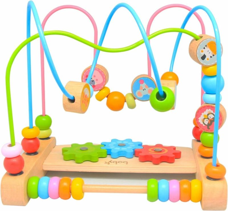 Labirinto di perle | Bead Maze per Bambini 6-12 Mesi, Abaco Educativo in Legno con Perline a Cerchio, Gioco di Attività a Carrozzone Colorato, Regalo Ideale per Bambini e Bambine Ragazzi e Bambine