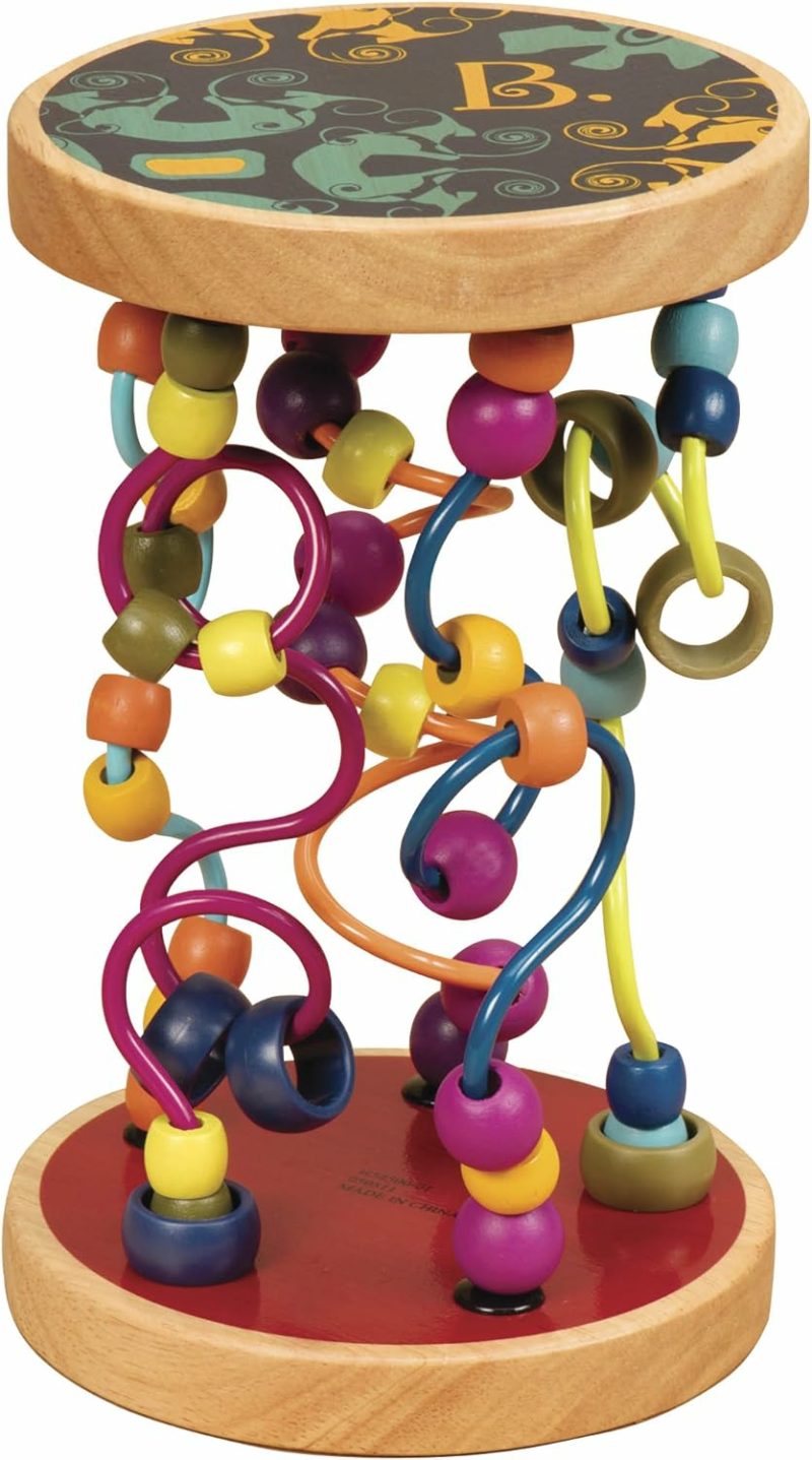 Labirinto di perle | Loopty Lo Gioco Rotante in Legno – Labirinto di Beads per lo Sviluppo – Labirinto di Filo in Legno – Gioco Rotante da Arrampicata – 47 Beads & 5 Labirinti – Gioco Classico per Bambini e Bambine – Qualità di Legno – 18 Mesi +