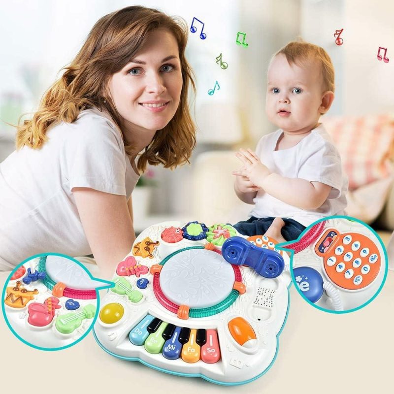 Oggetti musicali | Baby Toys 12-18 Mesi, Tavolo Attività Bambini, Centro Attività 1 2 3 Anni (Dimensioni: 11.8 x 11.8 x 12.2 Pollici)