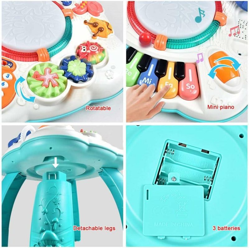 Oggetti musicali | Baby Toys 12-18 Mesi, Tavolo Attività Bambini, Centro Attività 1 2 3 Anni (Dimensioni: 11.8 x 11.8 x 12.2 Pollici)