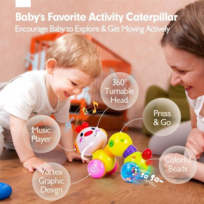 Oggetti musicali | Baby Toys 6-12 Mesi+ – Musicali, Luci, Premere e Partire, Giocattoli per Bambini di 6 Mesi, Giocattoli da Strisciare per Bambini, Giocattoli per il Tempo Addominale, Giocattoli per Bambini di 7, 8, 9, 12+ Mesi, Giocattoli per Bambino e Bambina, Regali per 1 Anno