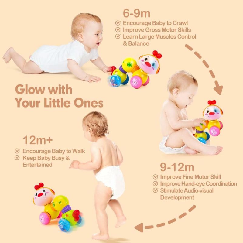 Oggetti musicali | Baby Toys 6-12 Mesi+ – Musicali, Luci, Premere e Partire, Giocattoli per Bambini di 6 Mesi, Giocattoli da Strisciare per Bambini, Giocattoli per il Tempo Addominale, Giocattoli per Bambini di 7, 8, 9, 12+ Mesi, Giocattoli per Bambino e Bambina, Regali per 1 Anno