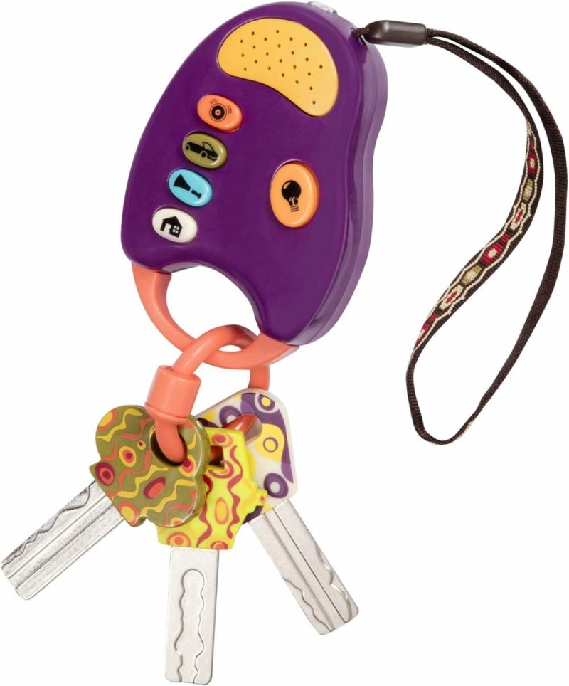 Oggetti musicali | Chiavi della macchina giocattolo – Portachiavi con luci e suoni – Gioco interattivo per bambini – Chiavi finte per neonati e bimbi – 10 mesi + – Funkeys – Porpora