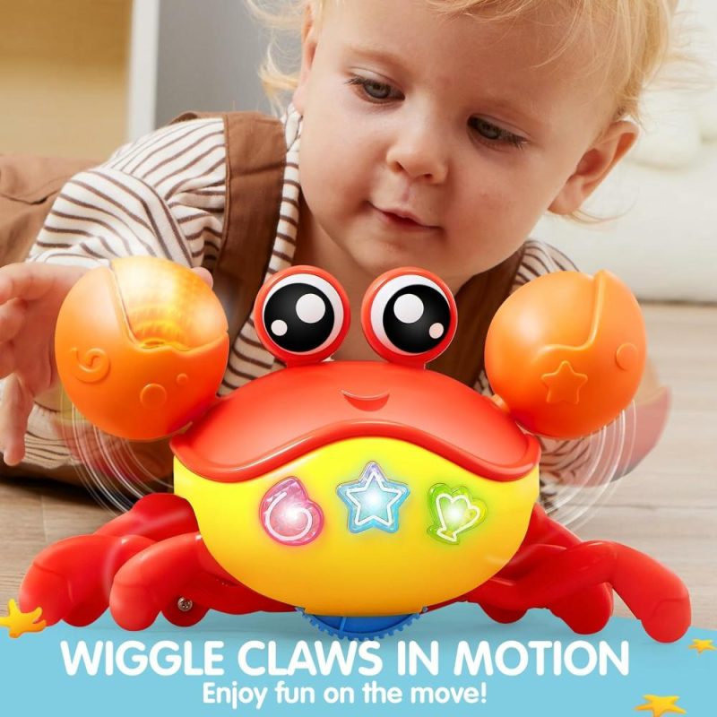 Oggetti musicali | Crawling Crab Baby Toy – Gioco da Tavoletta per Bambini – Gioco Interattivo Grande Coccinella con Sensore Intelligente, Luci, Bottoni, Coccinella che Danza, Auto-Avoida gli Ostacoli, Regalo per Bambini Piccoli