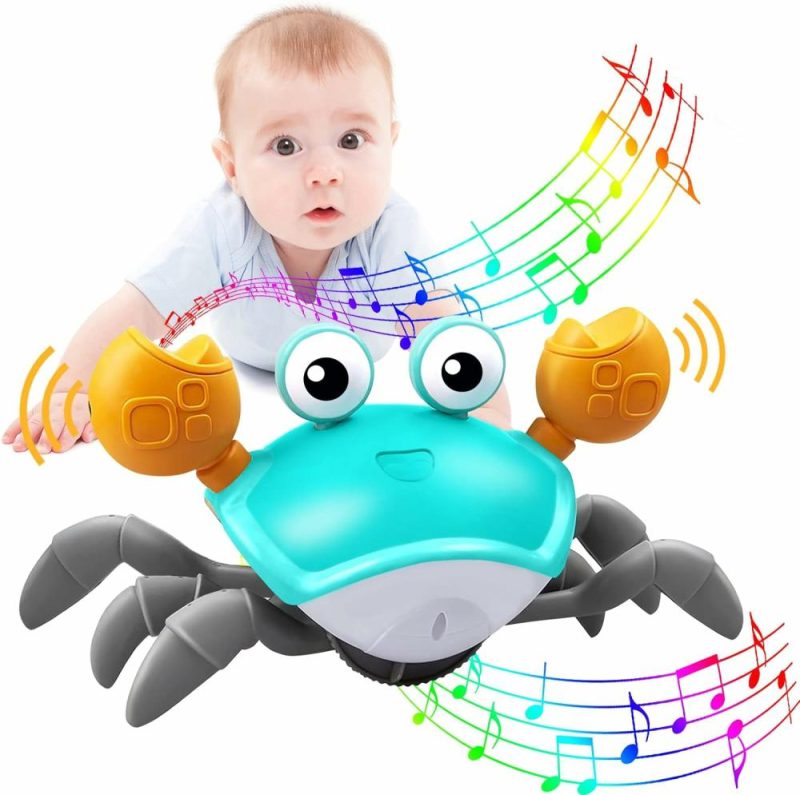 Oggetti musicali | Crawling Crab Baby Toy, Gioco per Bambini con Tempo Addominale Musicale e Luci LED, Evita Automaticamente gli Ostacoli, Batteria Ricaricabile Inclusa per Gioco Interattivo di Sviluppo per Bambini Piccoli