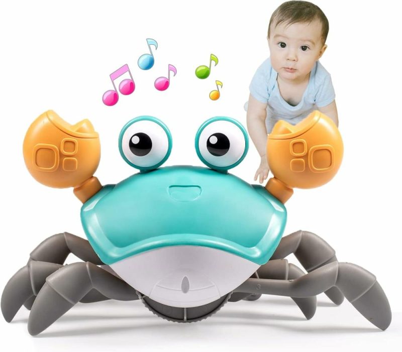 Oggetti musicali | Crawling Crab Baby Toys – Gioco da Tummy Time per Neonati – Regali di Gioco 3 4 5 6 7 8 9 10 11 12 Bebe Maschio Femmina Danza Camminando Muovendosi Apprendendo Correndo 0-6 Mesi a 12-18 Mesi Bambini Bambine Regali di Compleanno (Verde)