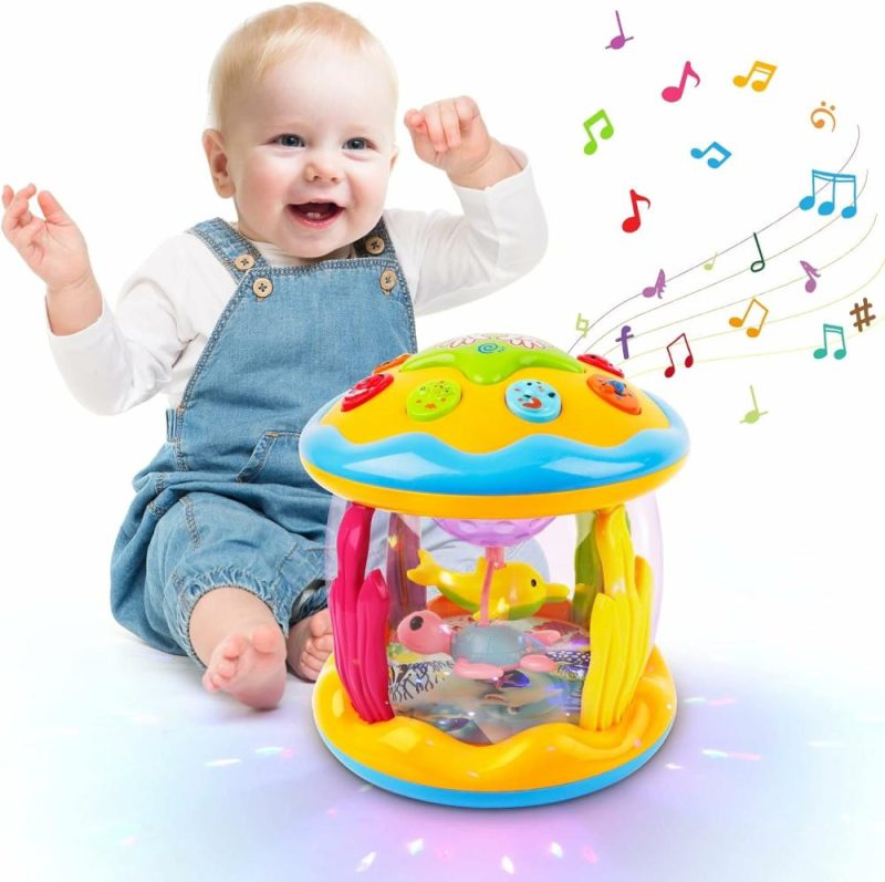 Oggetti musicali | Giocattoli per Bambini 6-12 Mesi – Proiettore Luminoso Musicale per 12-18 Mesi di Età – Tempo di Apprendimento per Addormentarsi 1 2 3 Anni Bambini Maschi e Femmine Regali