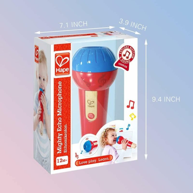 Oggetti musicali | Mighty Echo Microfono | Microfono Amplificatore di Voce Senza Batteria Gioco per Bambini 1 Anno e Più Rosso Modello: E0337 L: 3.1 W: 3.1 H: 8.6 Pollici