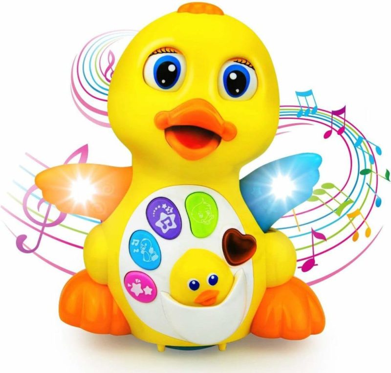 Oggetti musicali | Musical Dancing Duck Toy Walking Singing Yellow Ducky Moving Toys For Baby With Music & Led Lights For Toddlers Infant Learning Development