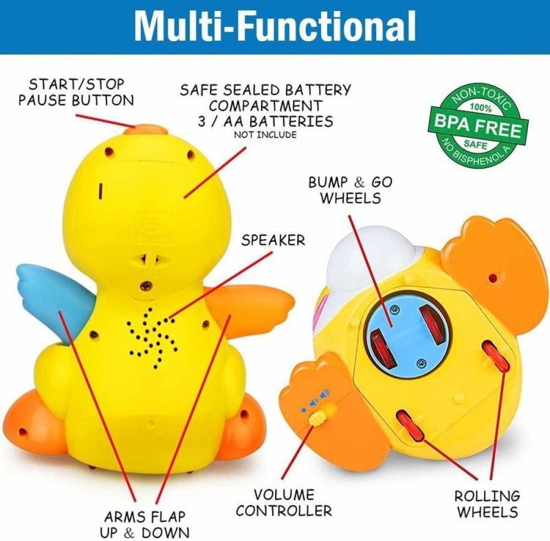 Oggetti musicali | Musical Dancing Duck Toy Walking Singing Yellow Ducky Moving Toys For Baby With Music & Led Lights For Toddlers Infant Learning Development