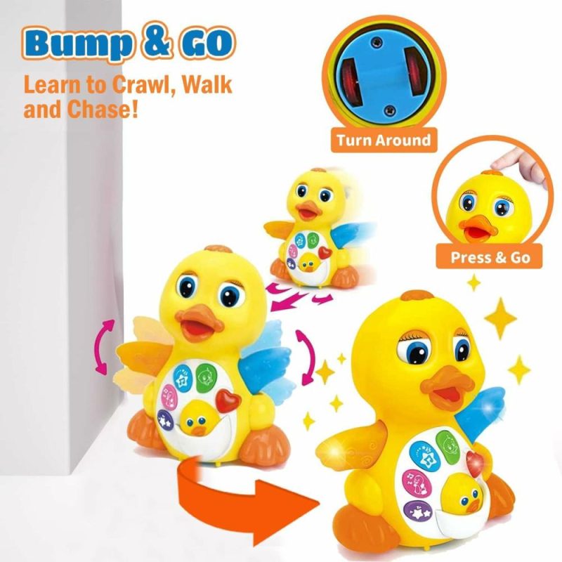 Oggetti musicali | Musical Dancing Duck Toy Walking Singing Yellow Ducky Moving Toys For Baby With Music & Led Lights For Toddlers Infant Learning Development