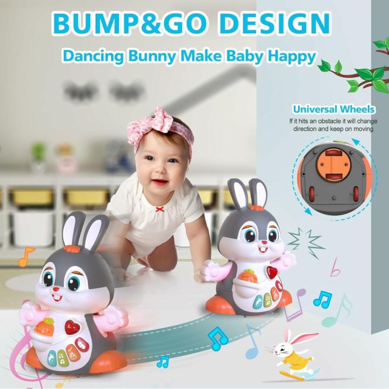 Oggetti musicali | Musical Rabbit Crawl Toys for Babies 6-12 Months, Dancing Music Light Baby Toys, Tummy Time Toy, Development Learning Toys for 6, 8, 9, 10, 12 Month Toddler, Birthday Gift for 1-2 Year Old Boy Girl