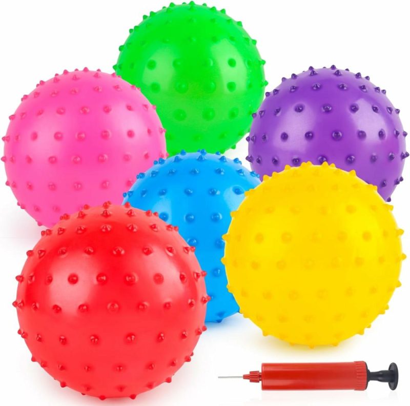 Palle | 6Pcs Palle Saltate  Palle Ruvide Con Pompa  Palle Sensory da 6 Pollici Palle Massaggio Spinose per Bambini Bambini Grandi