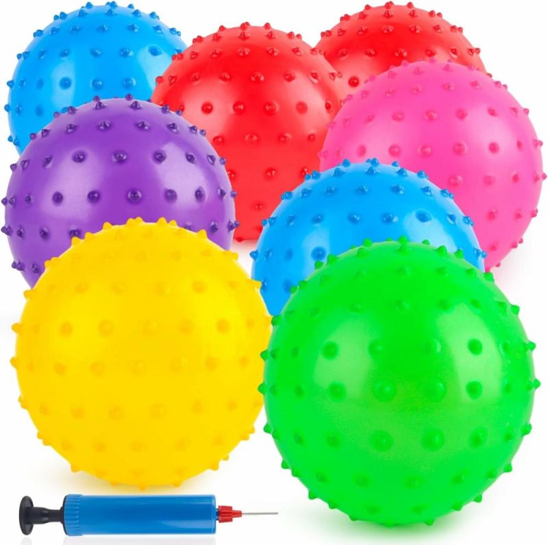 Palle | 8Pcs Palle Saltate  Palle Ruvide Con Pompa  Palle Sensory da 7 Pollici Palle Massaggio Spinte per Bambini Favori per la Festa