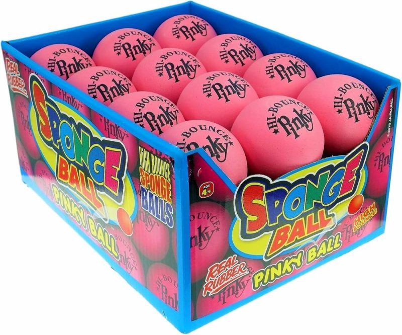 Palle | Hi-Bounce Pinky Ball (6 Pack) Palline elastiche da pallone in gomma per bambini e adulti. Piccola pallina rosa anti-stress. Favori per feste sportive in casa e all’aperto. Terapia. Più 1 pallina piccola. #976-6A