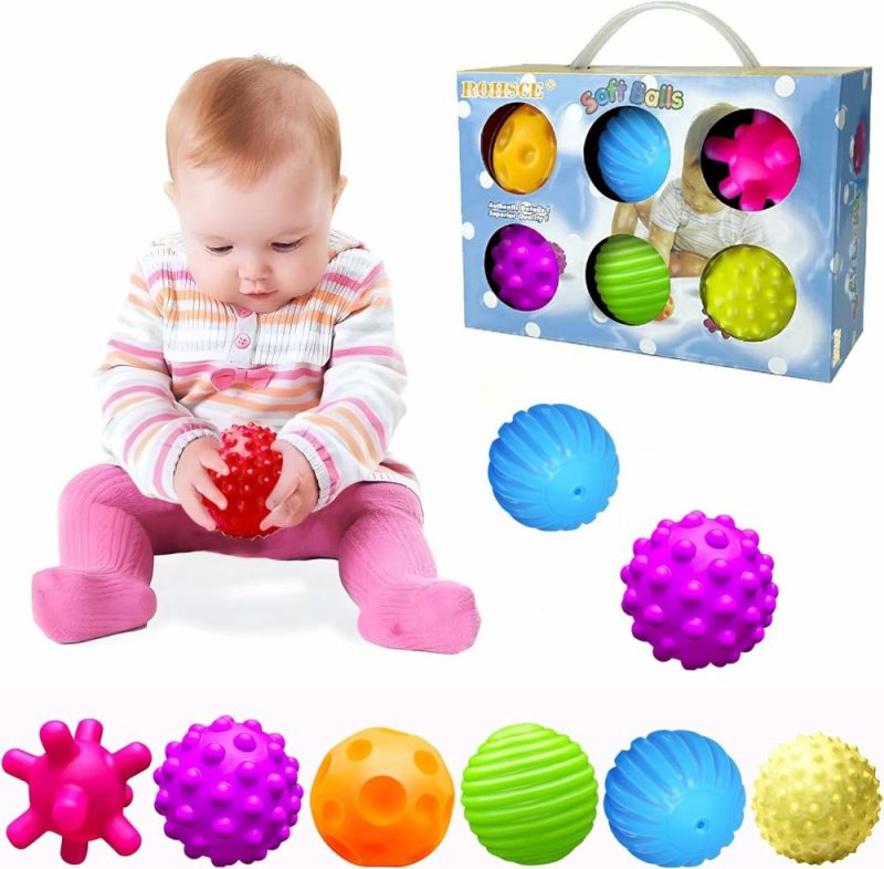 Palle | Palle Sensoriali per Bambini, Giocattoli Sensibili per Bambini 6-12 Mesi, Giocattoli per Bambini 1-3 Anni, Set di Palle Colorate e Texturate Morbide, Regali, Giocattoli Montessori per Bambini 6-12 Mesi, Giocattoli per Neonati (6 Pezzi)