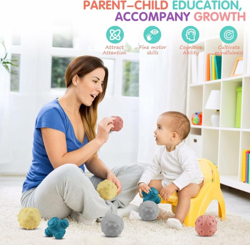 Palle | Set di Palle Morbide e Tridimensionali, Giocattoli Sensoriali, Palle per Suono e Bagno, Ideali per Giocattoli di Esplorazione Sensoriale per Bambini da 6+ Mesi (4Pz)